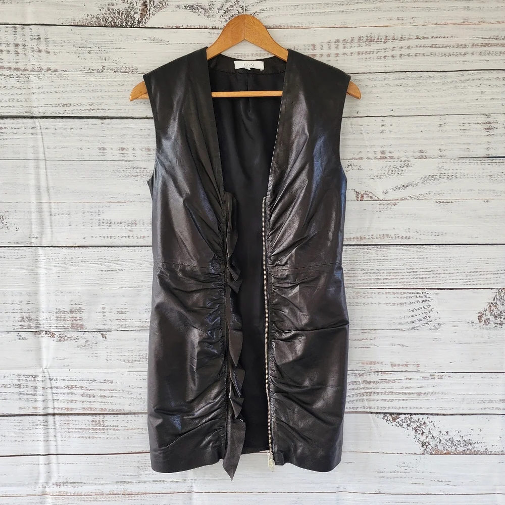 IRO black leather mini dress - Picture 3 of 12